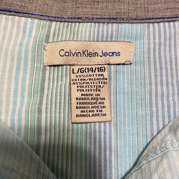 Boys Size Large Calvin Klein Jeans Button Down - Picture 3 of 3